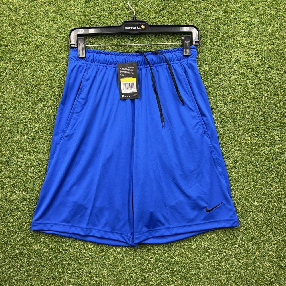 Nike Dri-fit Shorts Mens Small Blue 9" Training Stretch Gym Sports 742517-480